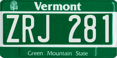 VT license plate ZRJ281