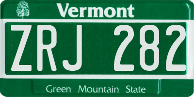 VT license plate ZRJ282