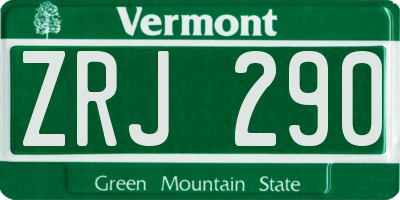 VT license plate ZRJ290