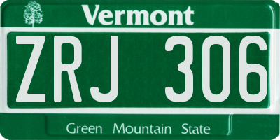 VT license plate ZRJ306
