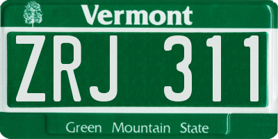 VT license plate ZRJ311