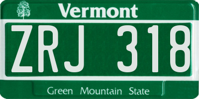 VT license plate ZRJ318