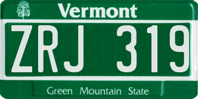 VT license plate ZRJ319