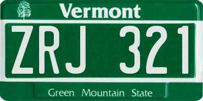 VT license plate ZRJ321
