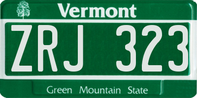 VT license plate ZRJ323