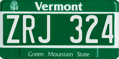 VT license plate ZRJ324