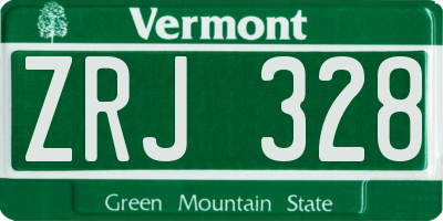 VT license plate ZRJ328