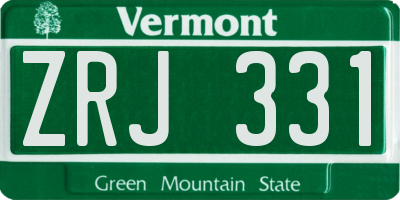 VT license plate ZRJ331