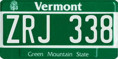 VT license plate ZRJ338