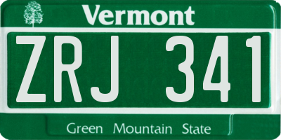 VT license plate ZRJ341