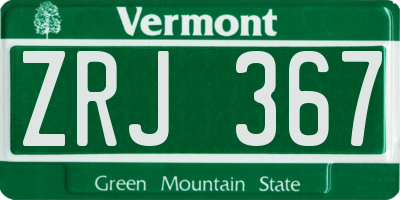 VT license plate ZRJ367