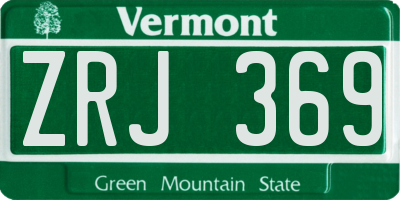 VT license plate ZRJ369