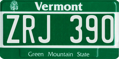 VT license plate ZRJ390