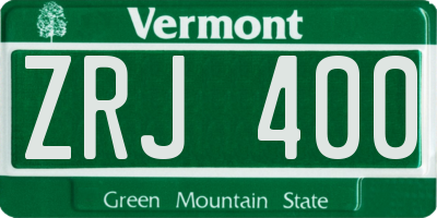 VT license plate ZRJ400