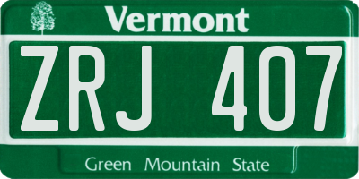 VT license plate ZRJ407