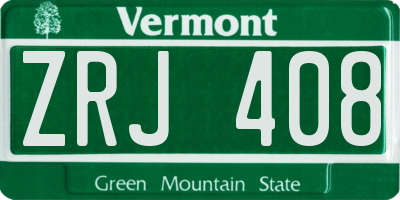 VT license plate ZRJ408