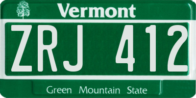 VT license plate ZRJ412