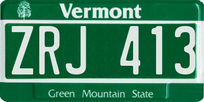 VT license plate ZRJ413