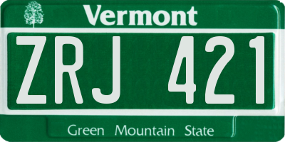 VT license plate ZRJ421