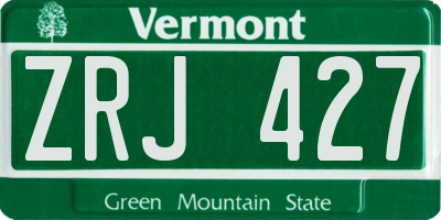 VT license plate ZRJ427