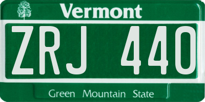 VT license plate ZRJ440