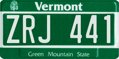VT license plate ZRJ441