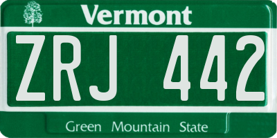 VT license plate ZRJ442