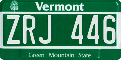 VT license plate ZRJ446