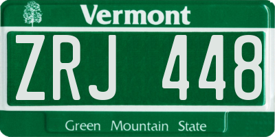 VT license plate ZRJ448