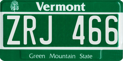 VT license plate ZRJ466