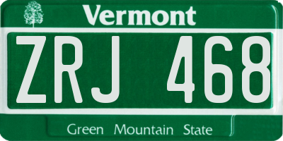 VT license plate ZRJ468