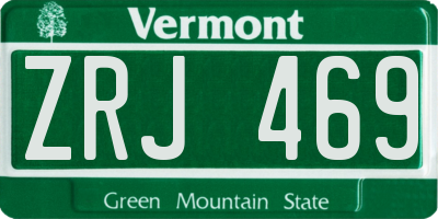 VT license plate ZRJ469