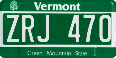VT license plate ZRJ470