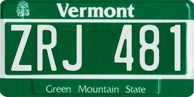 VT license plate ZRJ481