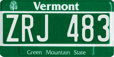 VT license plate ZRJ483