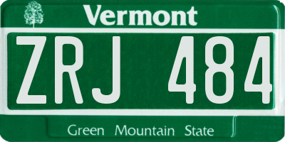 VT license plate ZRJ484