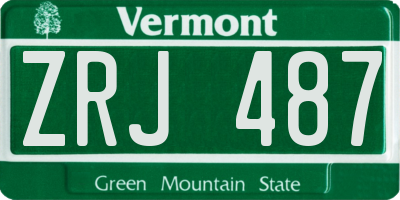 VT license plate ZRJ487