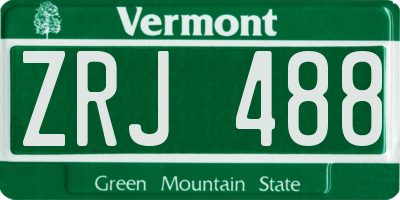 VT license plate ZRJ488