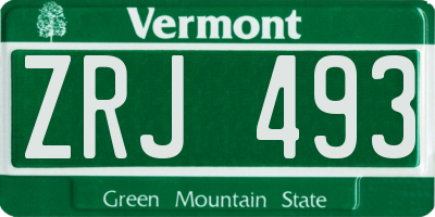 VT license plate ZRJ493