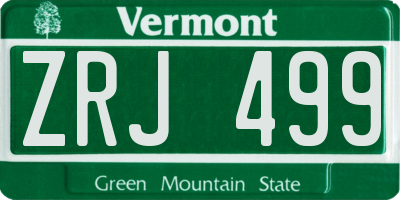VT license plate ZRJ499
