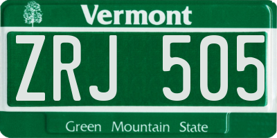 VT license plate ZRJ505