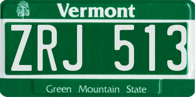 VT license plate ZRJ513