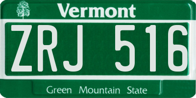 VT license plate ZRJ516