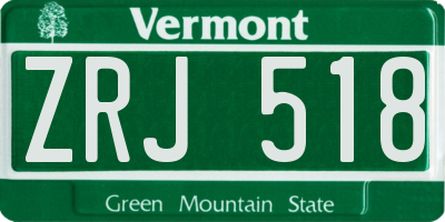 VT license plate ZRJ518