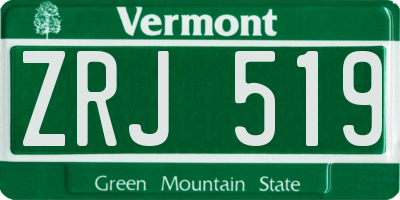 VT license plate ZRJ519