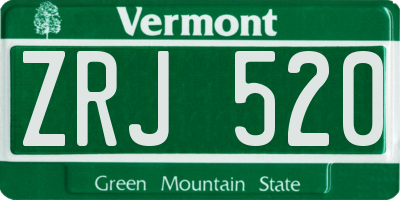 VT license plate ZRJ520