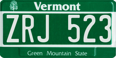 VT license plate ZRJ523