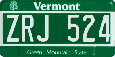 VT license plate ZRJ524