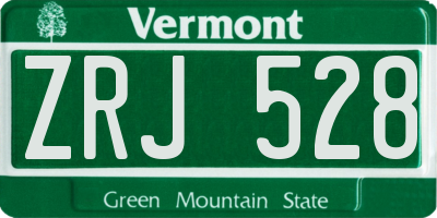 VT license plate ZRJ528