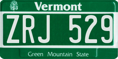 VT license plate ZRJ529